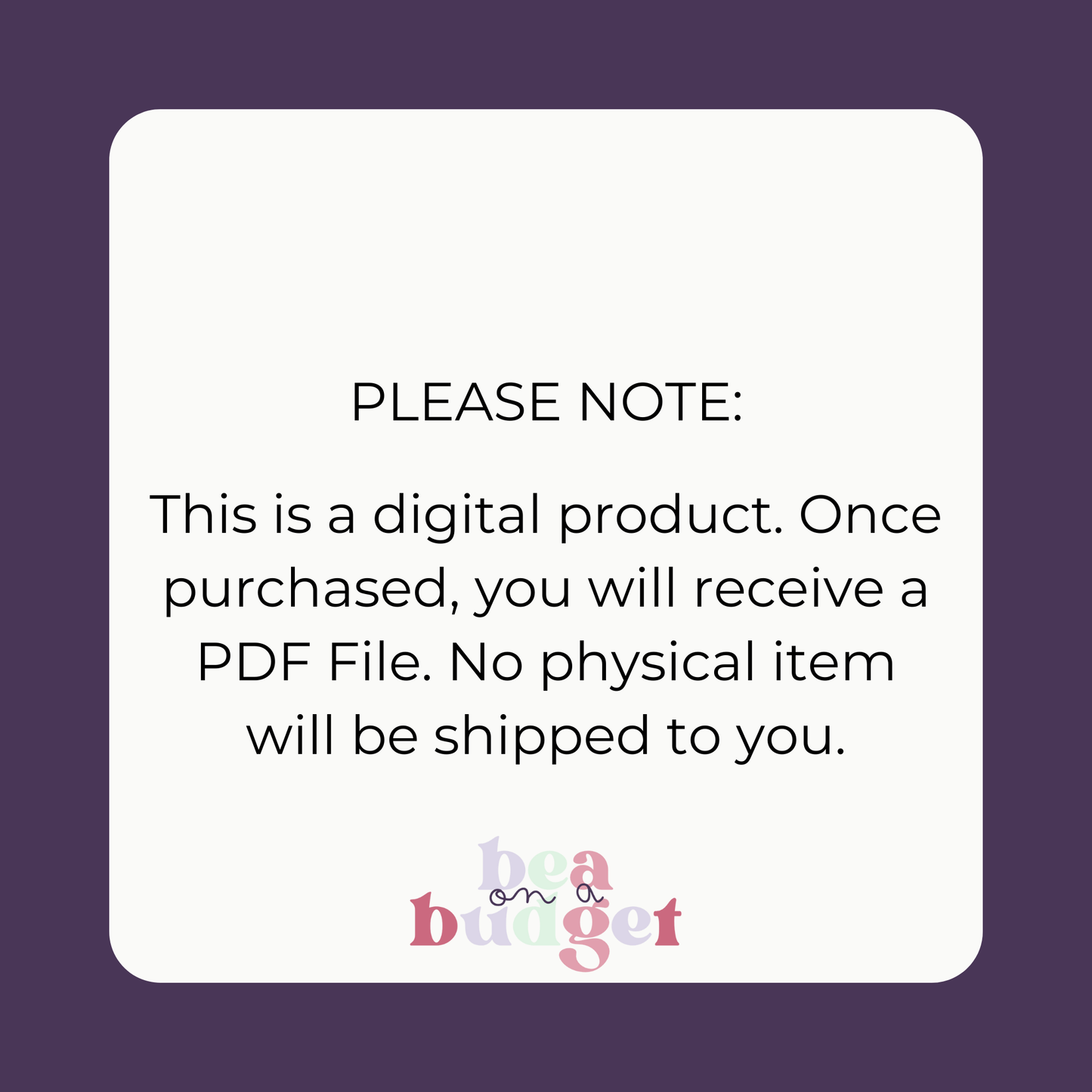 Bea On A Budget Planner- Digital