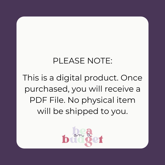 Bea On A Budget Planner- Digital