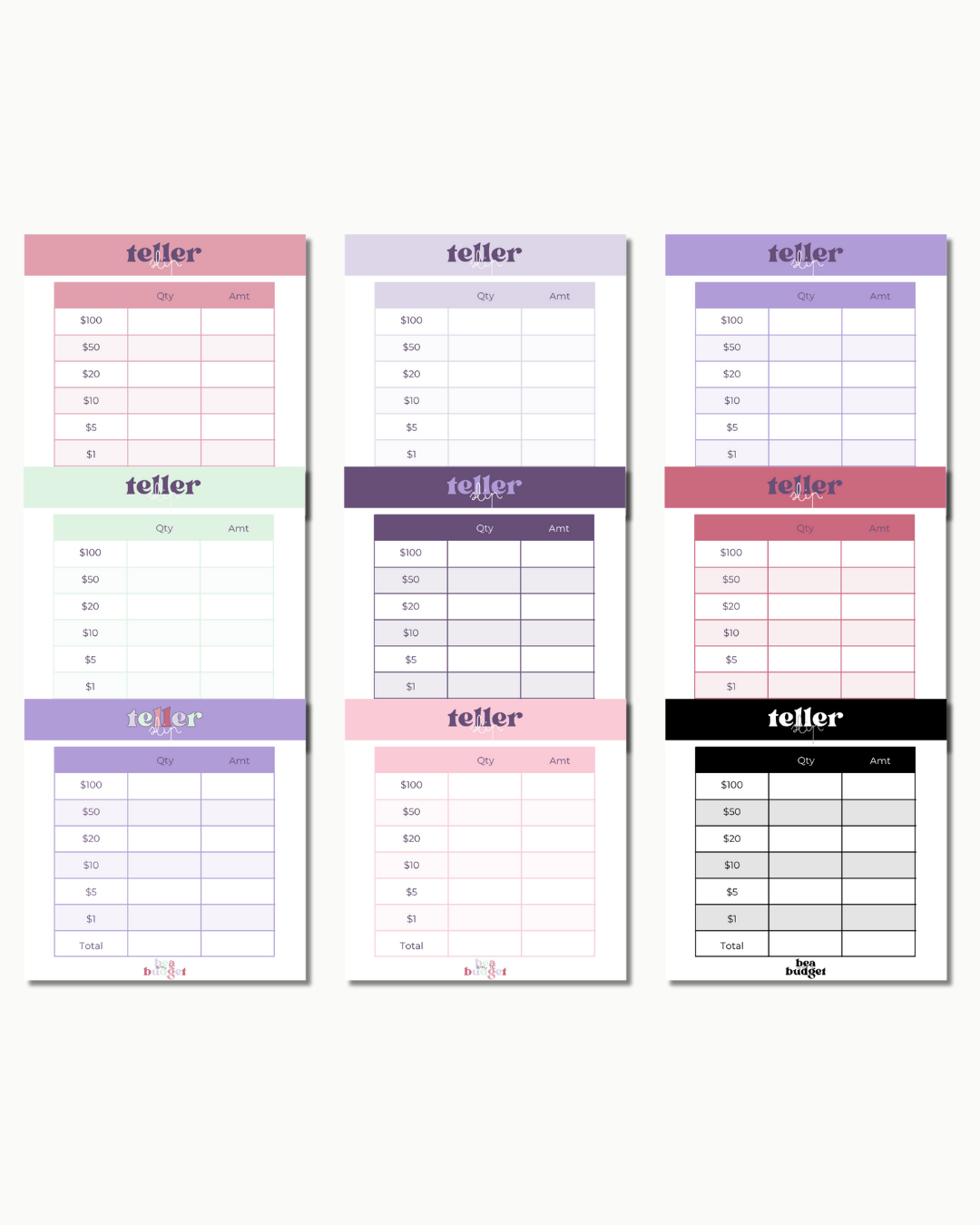Reusable Teller Slips – 6 pcs