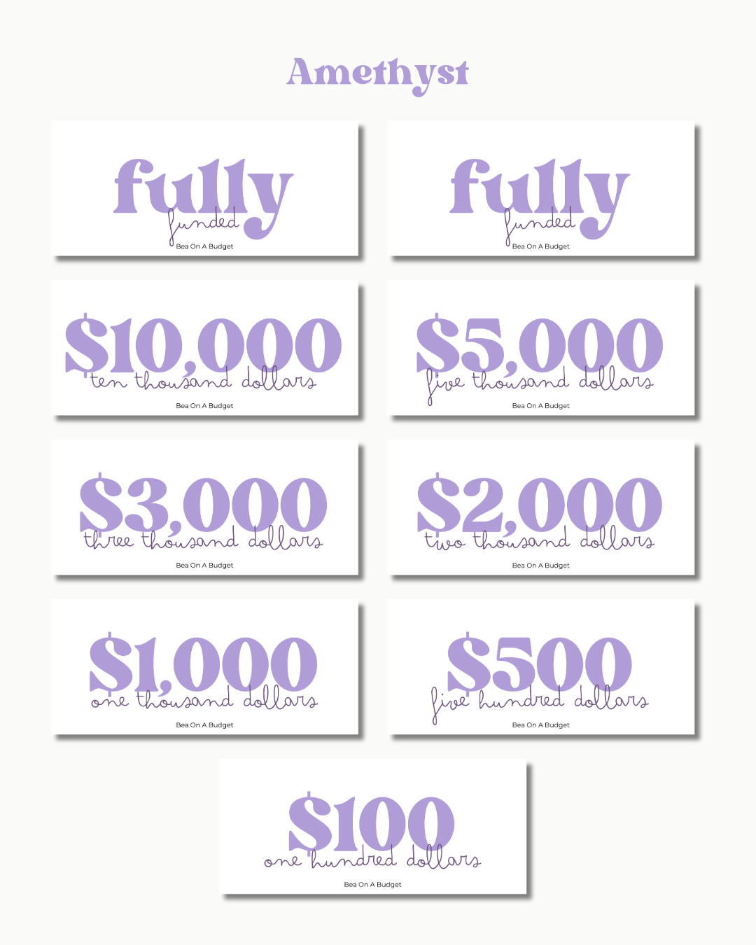 Money Placeholders – 9 pcs