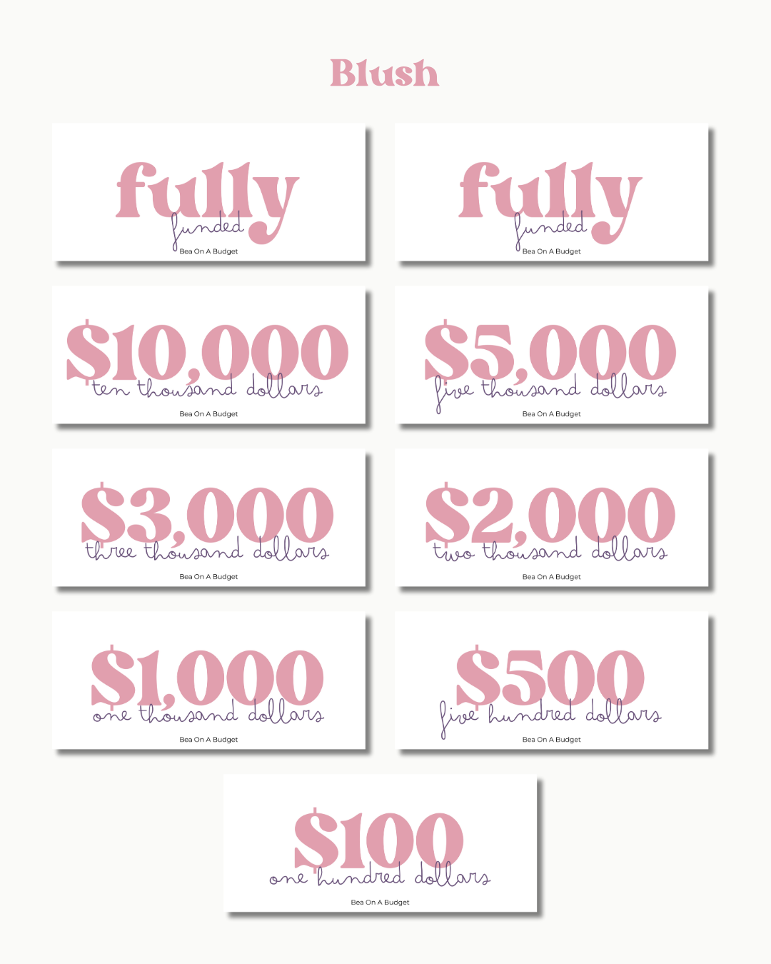 Money Placeholders – 9 pcs