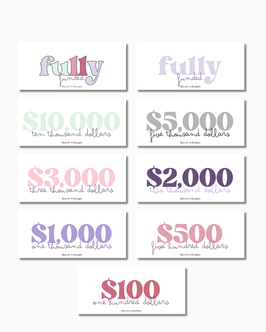 Money Placeholders – 9 pcs